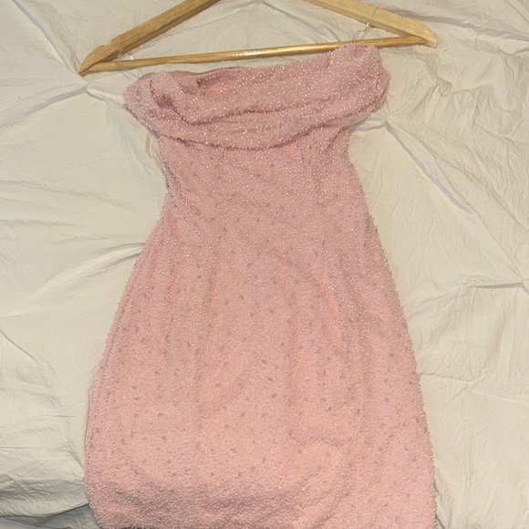 Embellish Baby Pink Strapless Dress - Picture 3 of 3